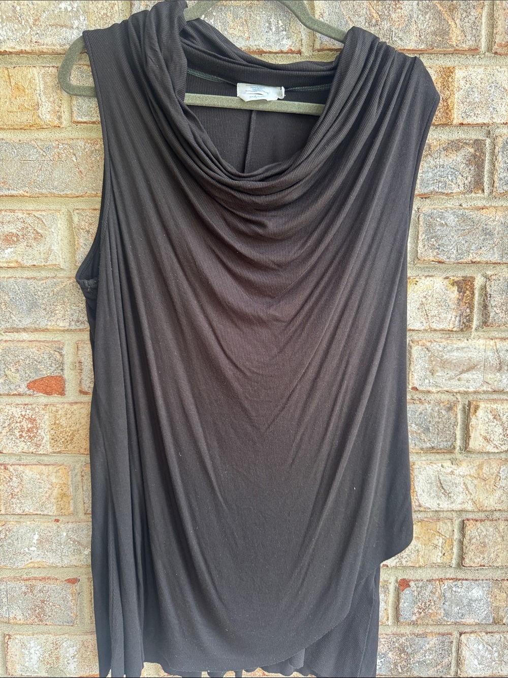 Simply Vera Vera Wang Black Draped Cowl Neck Tank